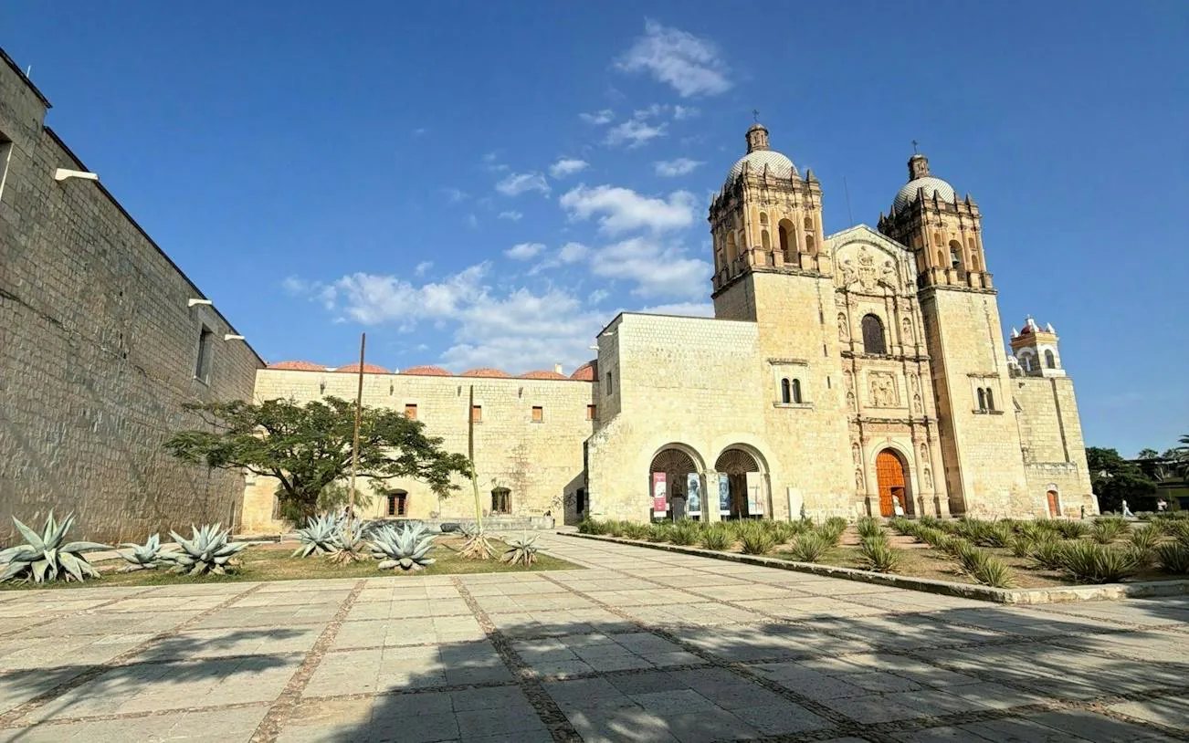 Santo Domingo de Guzmán Church in Oaxaca, part of the Guelaguetza Gold Grab city exploration game.