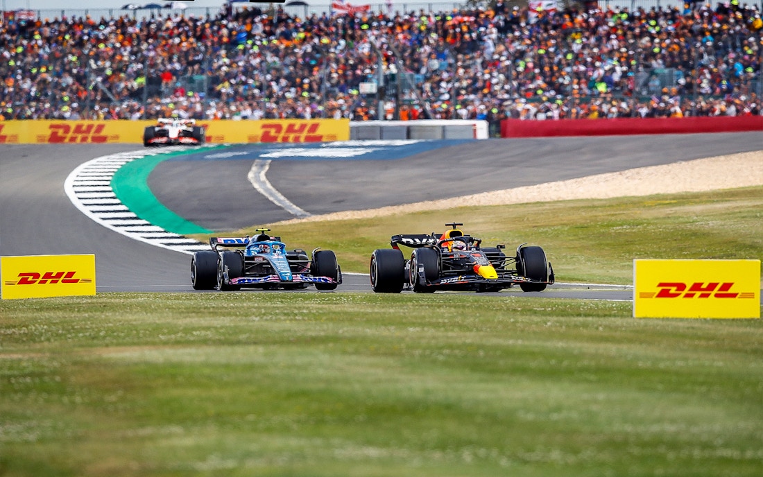 Alpine Formula car on track in present days