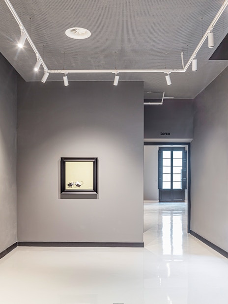 Banksy artwork featuring monkeys at Moco Museum, Barcelona.