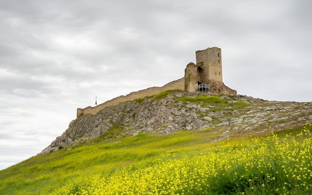 Ruins of Enisala Fortress on a hill in the Danube Delta, Romania.