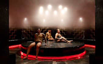 Visitors relaxing in a steam room at Wai Ariki Hot Springs & Spa.