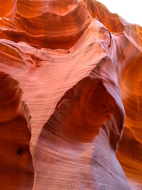 Lower Antelope Canyon's swirling red rock formations on a day tour from Las Vegas.