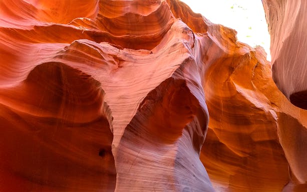 Lower Antelope Canyon's swirling red rock formations on a day tour from Las Vegas.