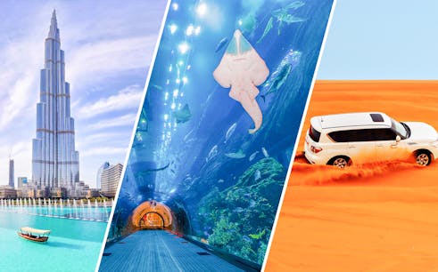 Combo (Ahorra un 8%): Burj Khalifa, Acuario de Dubái y safari en el desierto