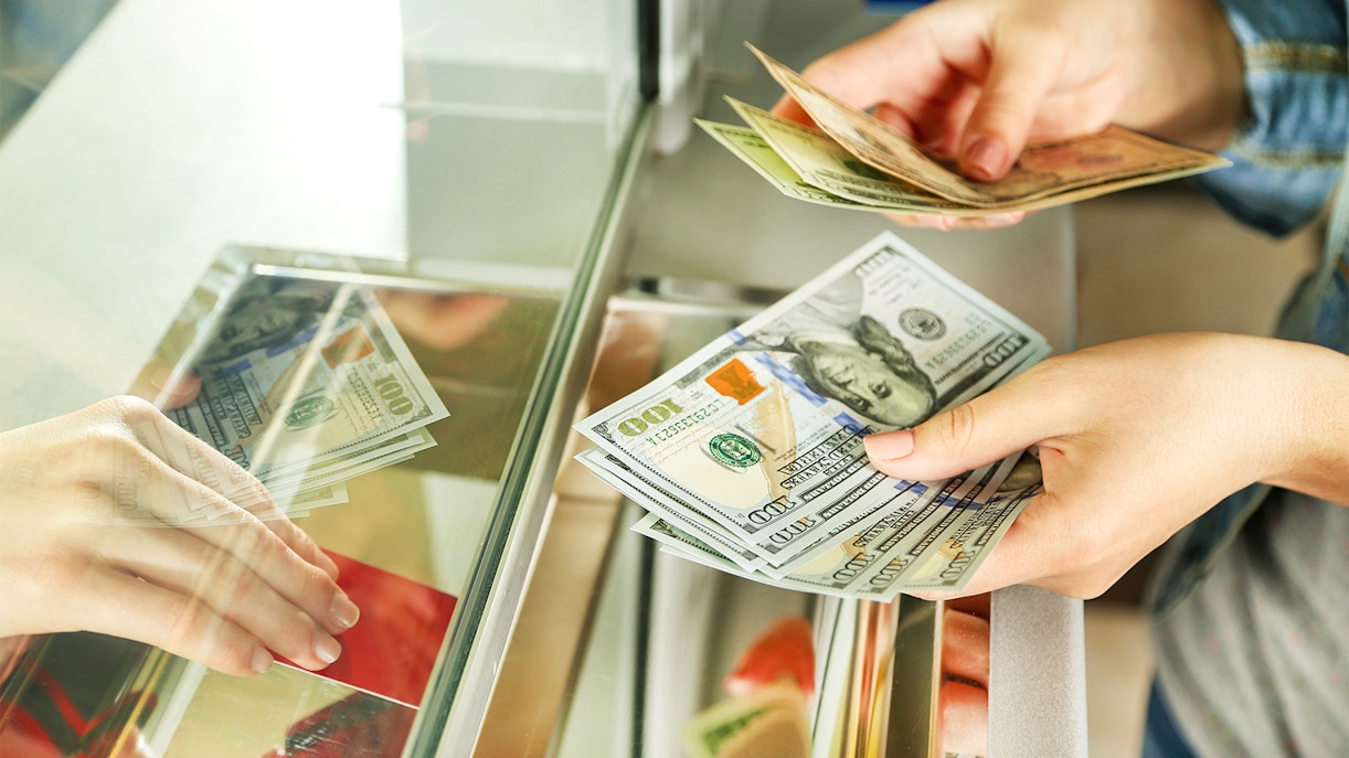 Currency exchange counter at Phi Phi Islands