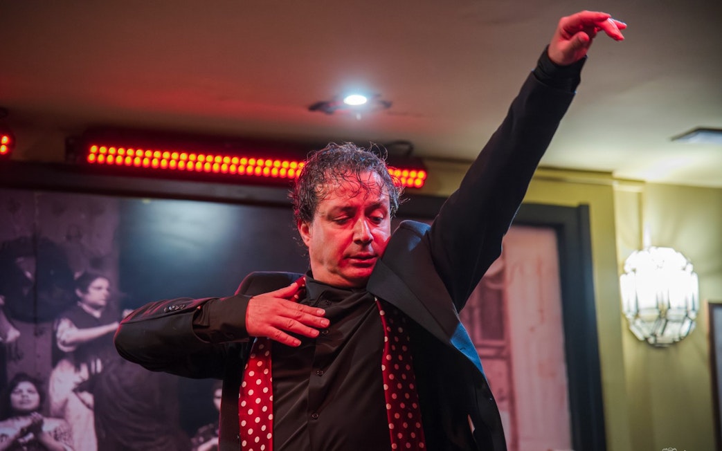 Flamenco dancer performing at Tablao La Cantaora, Seville.