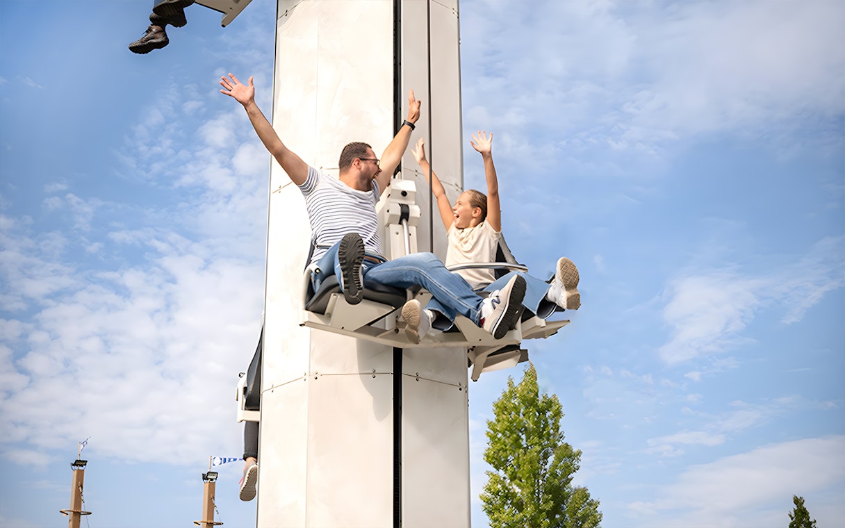 Visitors enjoying a ride at Belantis Adventure Park.