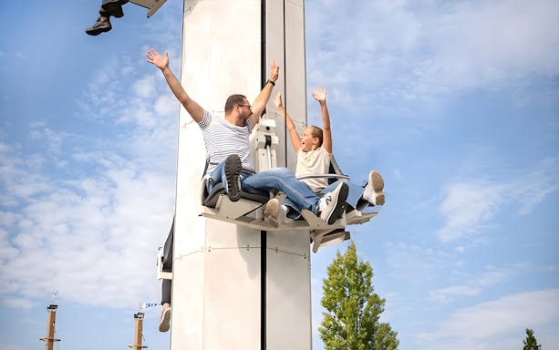 Visitors enjoying a ride at Belantis Adventure Park.