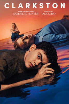Clarkston play poster with three people in reflective water scene