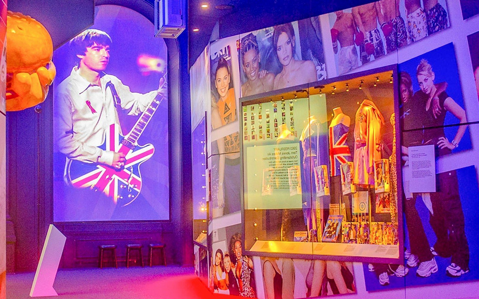 British Music Experience exhibit in Liverpool featuring iconic band memorabilia.