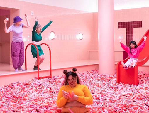 Visitors enjoying sprinkle pool at Museum of Ice Cream Singapore.
