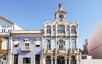 Aveiro's Art Nouveau architecture on a guided tour with Moliceiro cruise.