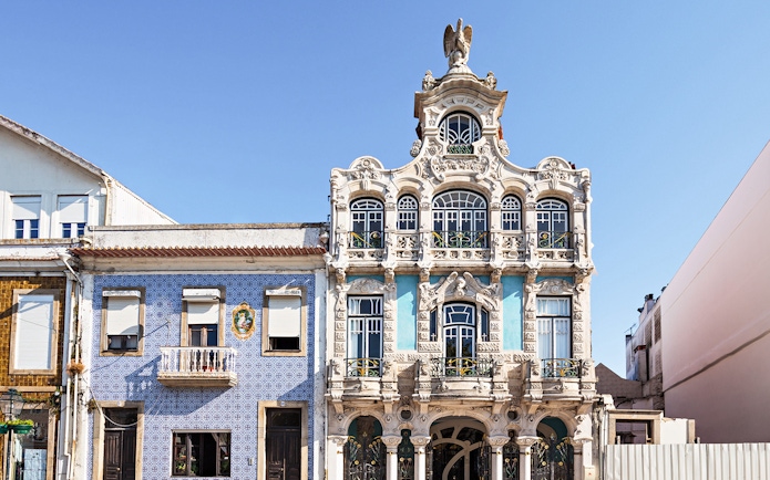Aveiro's Art Nouveau architecture on a guided tour with Moliceiro cruise.