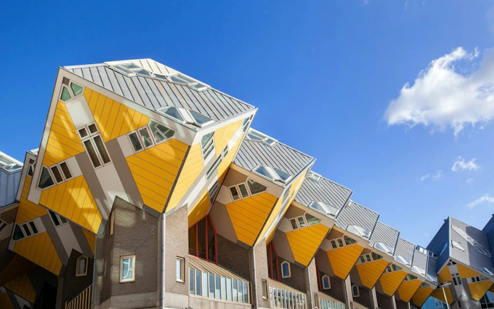 Cube Houses in Rotterdam, part of the Spy Hunt city exploration game.