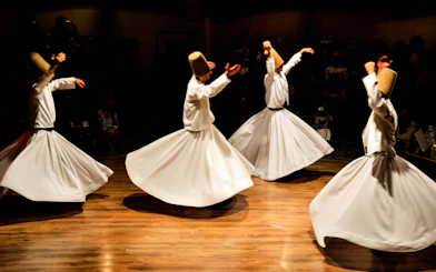 Whirling Dervishes performing in Istanbul during New Year celebrations.
