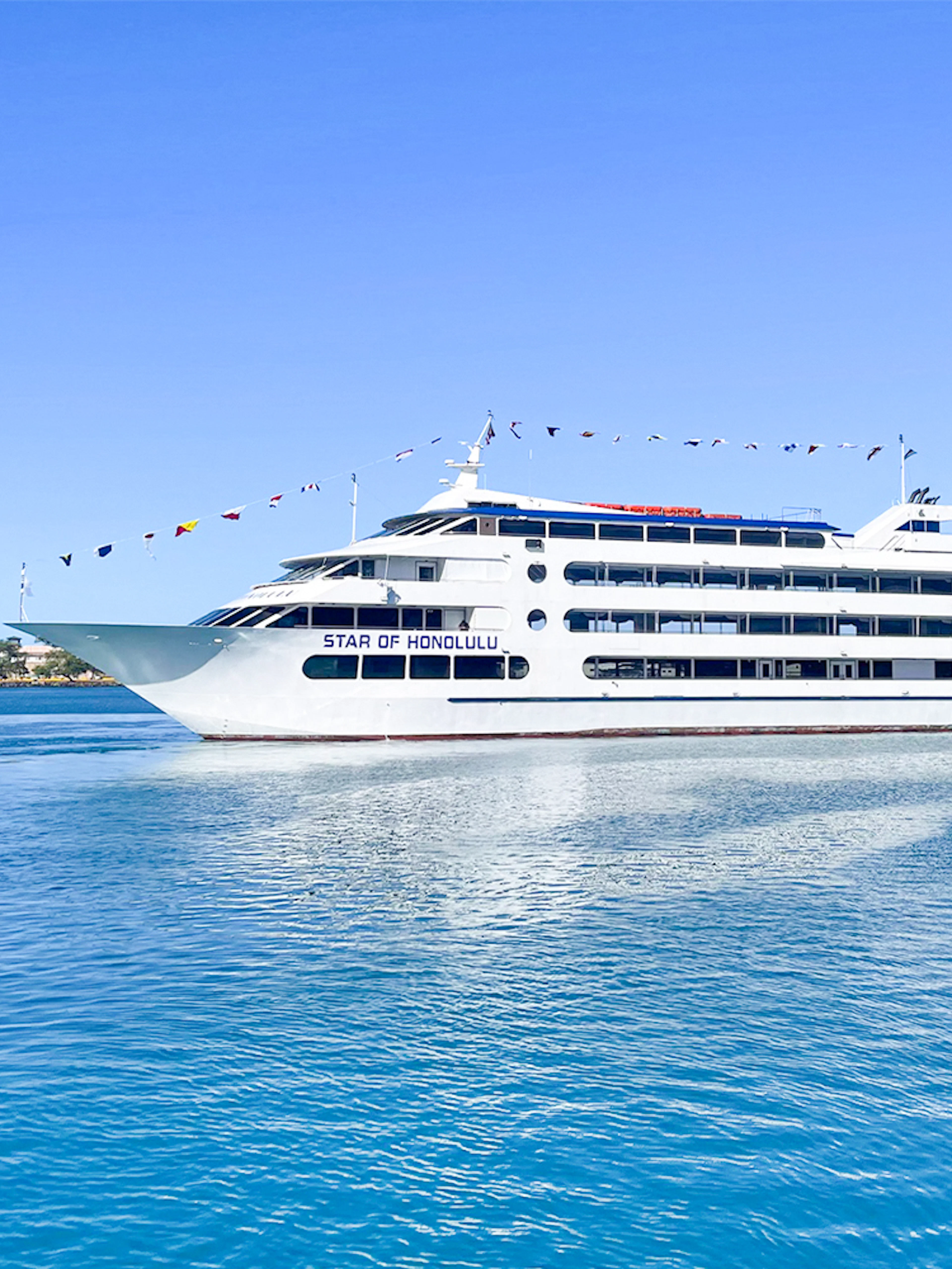 Star of Honolulu cruise ship sailing in Oahu waters.