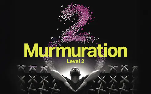 Murmuration performance by Sadeck Berrabah with dancers forming patterns, Level 2.
