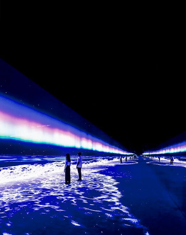 Visitors exploring immersive digital art installation at ARTE Museum, New York.