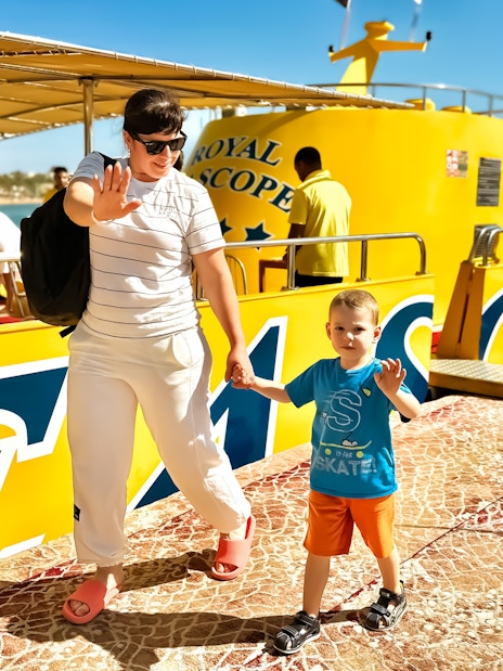 People disembarking from Royal Seascope Submarine in Hurghada.