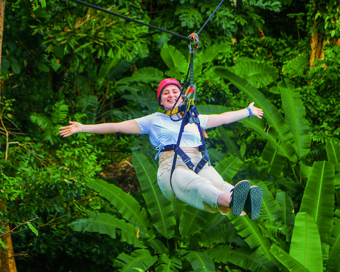 Hanuman World B+ Combo: 18 Zipline Platforms + Roller Zipline + Sky Walk + Meal with Round-Trip Transfers