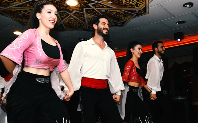 Traditional Turkish dancers performing in Istanbul.