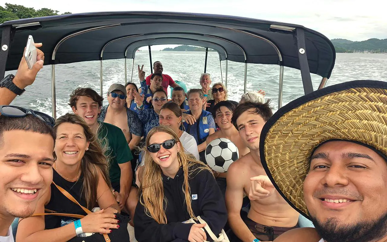 Group enjoying a boat tour to Isla Mamey from Panama City.