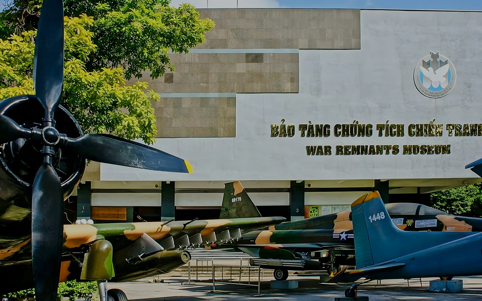 War Remnants Museum entrance with military aircraft display in Ho Chi Minh City.