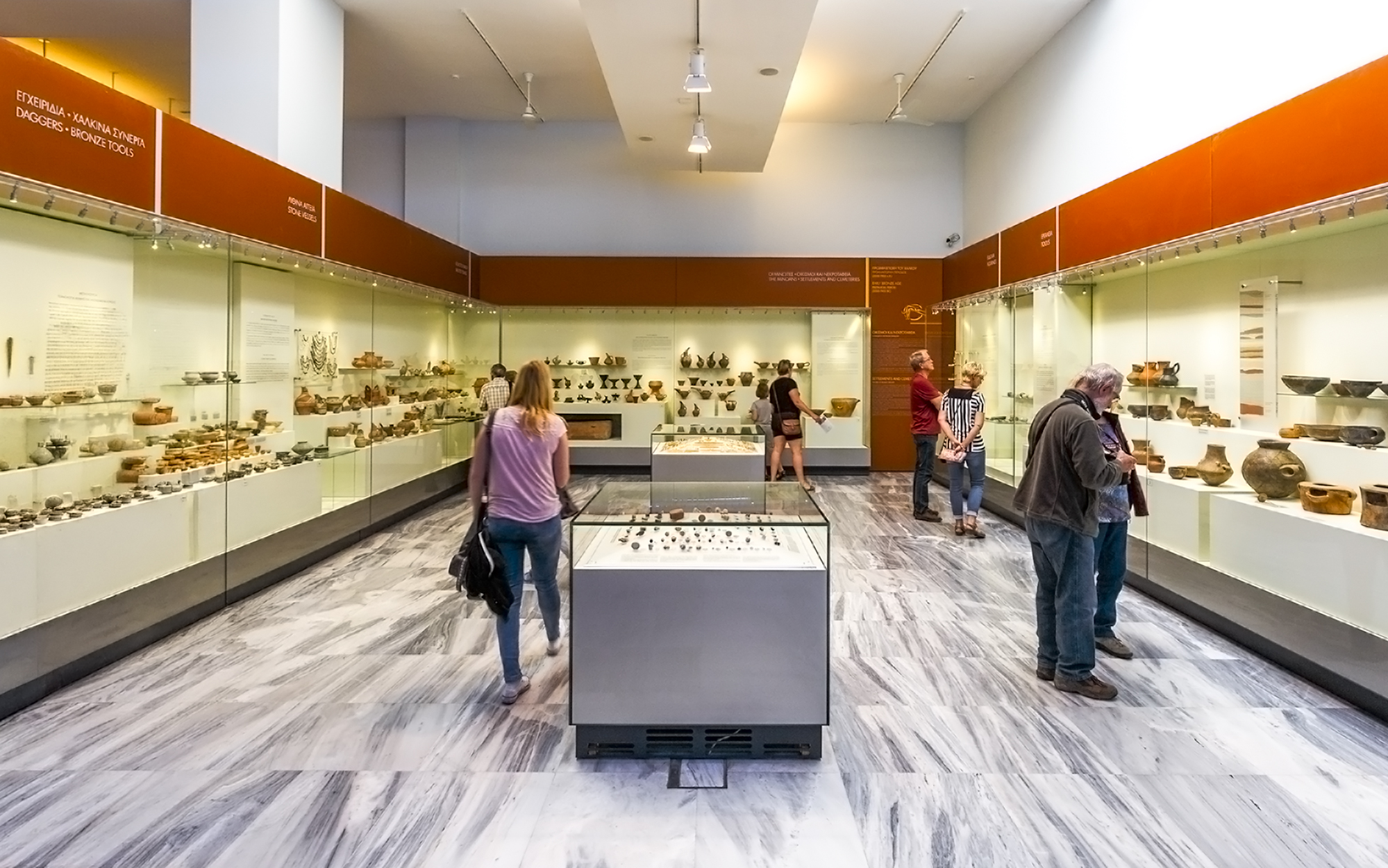 Bronze Age tools displayed in Heraklion Archaeological Museum, Crete, Greece.