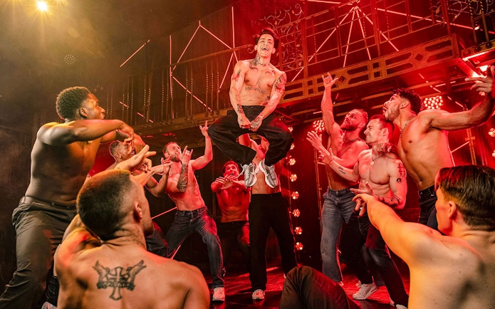 Performers on stage during Magic Mike Live show.