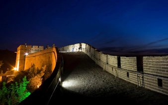 Badaling Great Wall illuminated at night, Beijing.