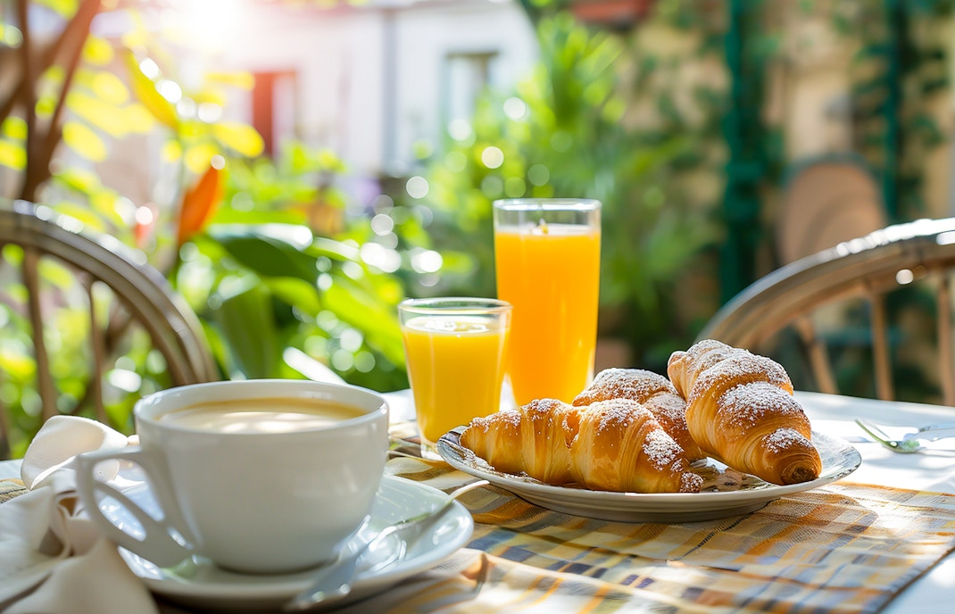 orange juice with breakfast