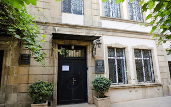 House-Museum of Tahir Salahov entrance with vine-covered facade, Baku.