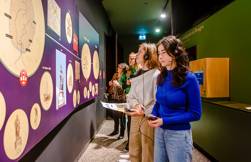 Visitors exploring exhibits at Historium Bruges, Belgium.