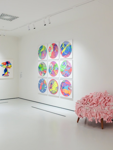 Brian Donnelly's colorful art display at Moco Museum London.