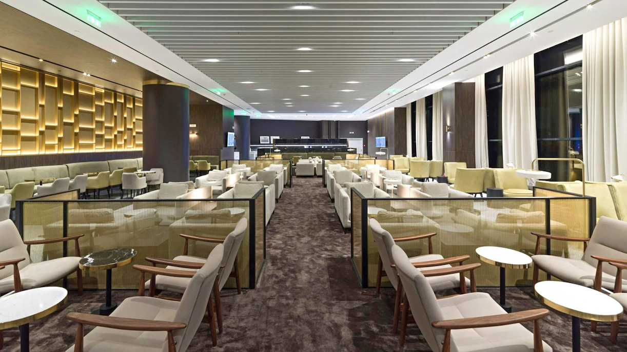 Goldair Handling Lounge seating area at Athens International Airport Hall B.