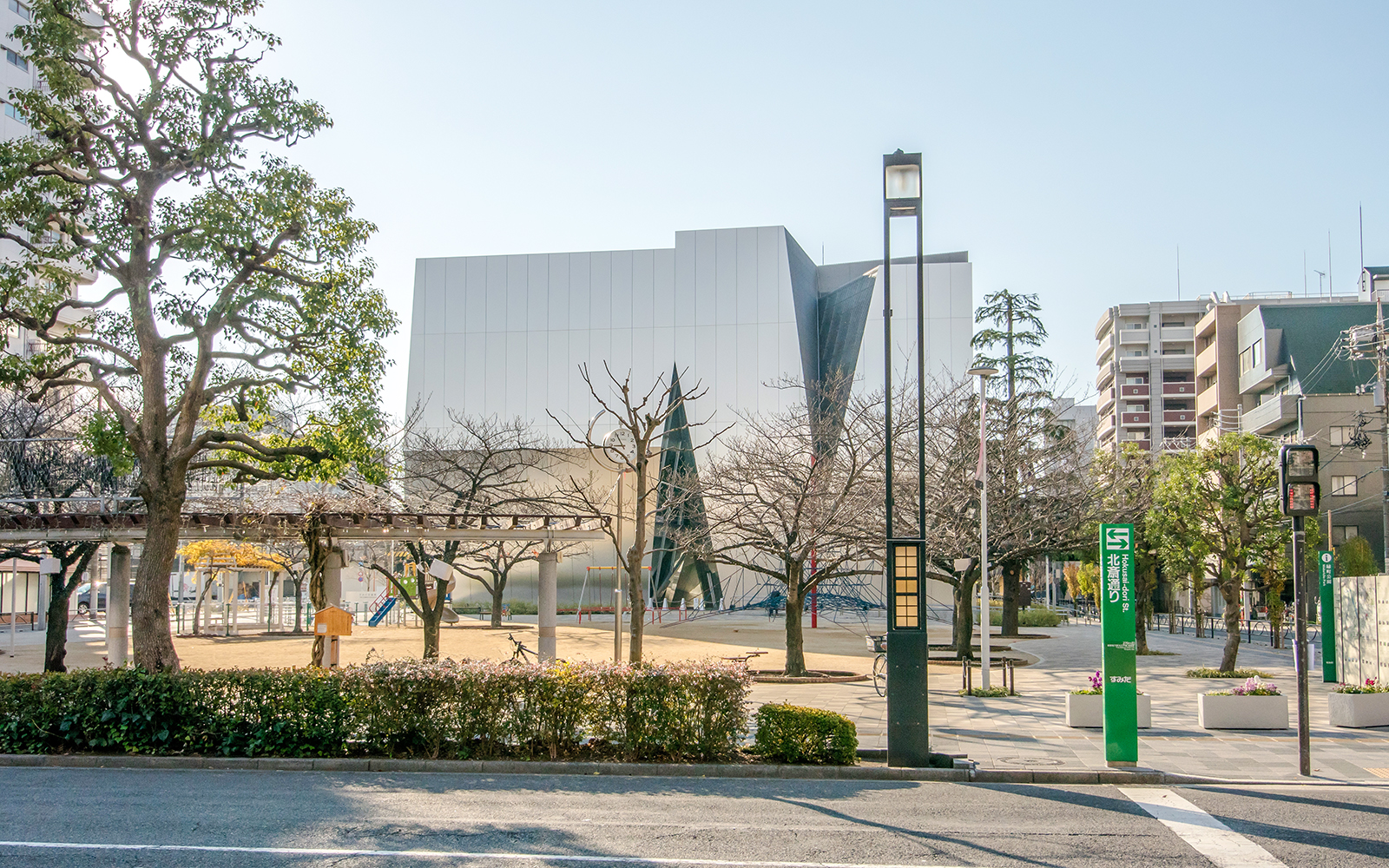 Sumida Hokusai Museum exterior with modern architecture in Tokyo, Japan.