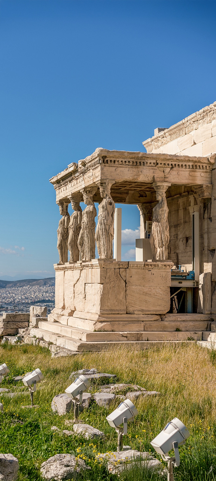 Erechtheion temple with Caryatids on Acropolis, Athens, Greece.