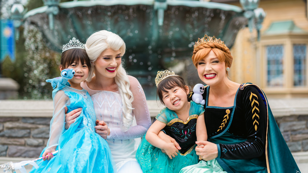 Characters of Hong Kong Disneyland with kids
