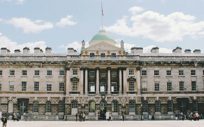 Somerset House facade on London's South Bank.
