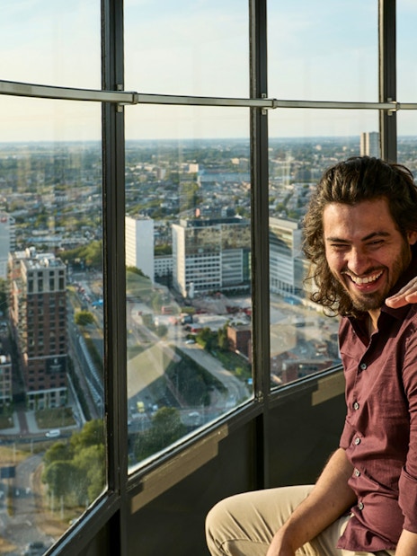 Guests enjoying city views from the Euroscoop observation deck.