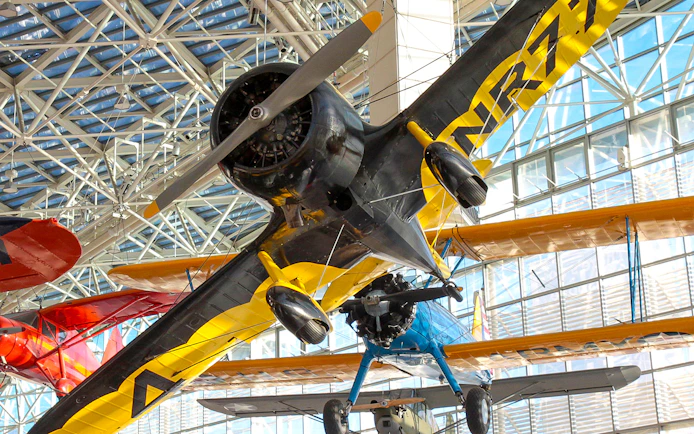 Historic aircraft display at Seattle's Museum of Flight, part of Seattle C3® by CityPASS®.