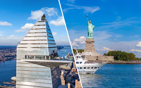 Edge Observation Deck and Statue of Liberty with sightseeing cruise in New York City.
