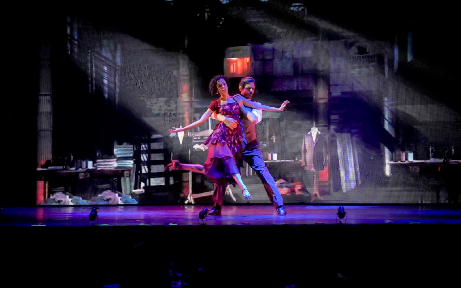 Dancers performing at Madero Tango Show in Buenos Aires.