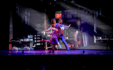 Dancers performing at Madero Tango Show in Buenos Aires.
