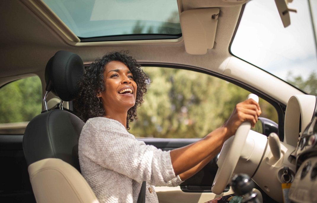 Woman driving a car