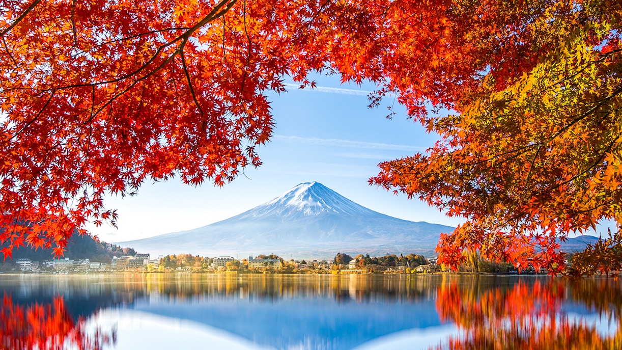 Reflection of Mt. Fuji in Lake Kawaguchi