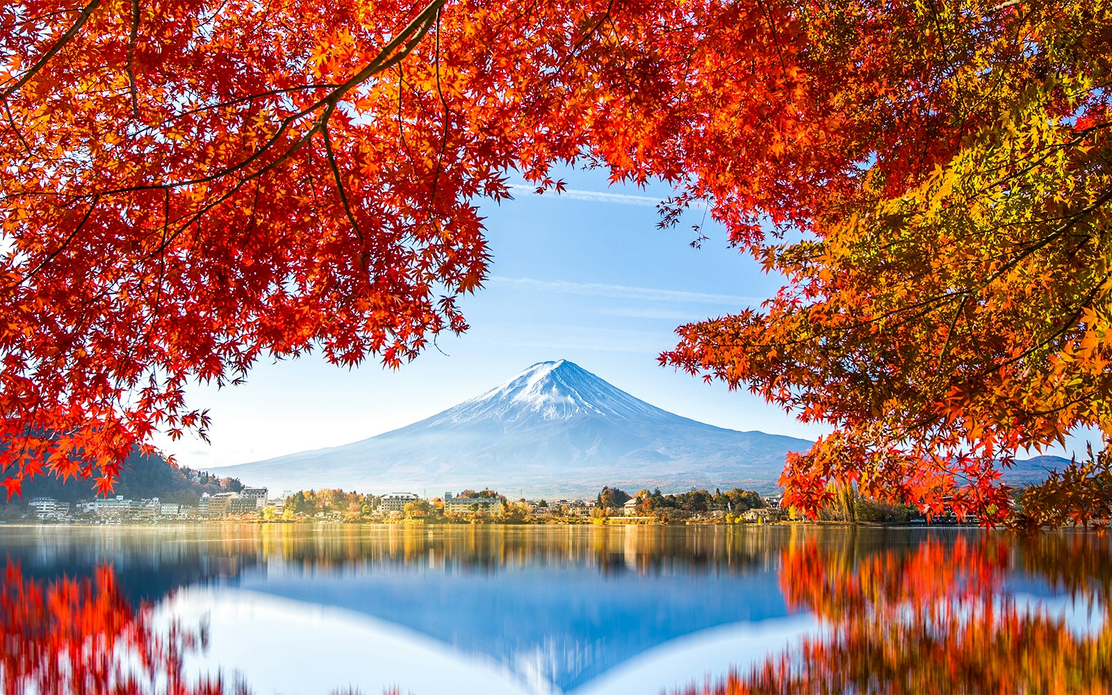 Reflection of Mt. Fuji in Lake Kawaguchi