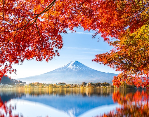 Reflection of Mt. Fuji in Lake Kawaguchi