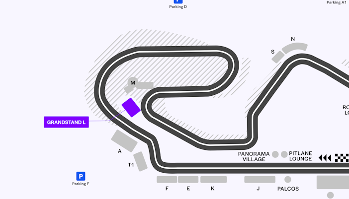 F1 Barcelona 2025 Circuit Map for MB Grandstand L