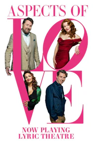 Aspects of Love musical poster with cast members in London.